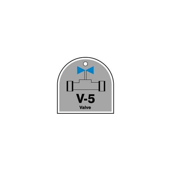 Accuform Energy Source ID Tag, V-5 VALVE, 2.5in x 2.5in, Plastic, 5PK TDJ205VPM - main